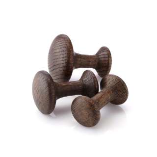applicata - Track Rack - Eichenhaken - smoked oak  - 3er Set - indoor