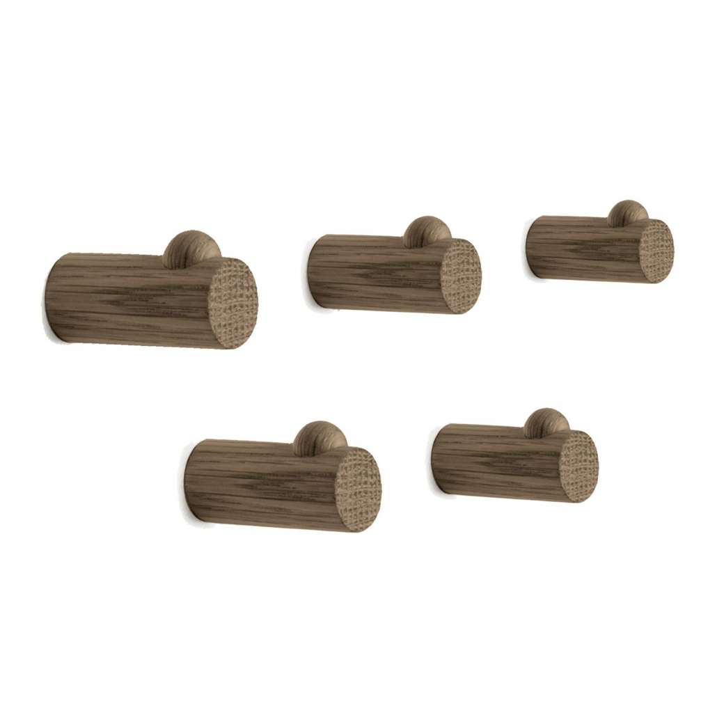 applicata - Hang Hooks - Kleiderhaken  - smoked oak - 5er Set - indoor