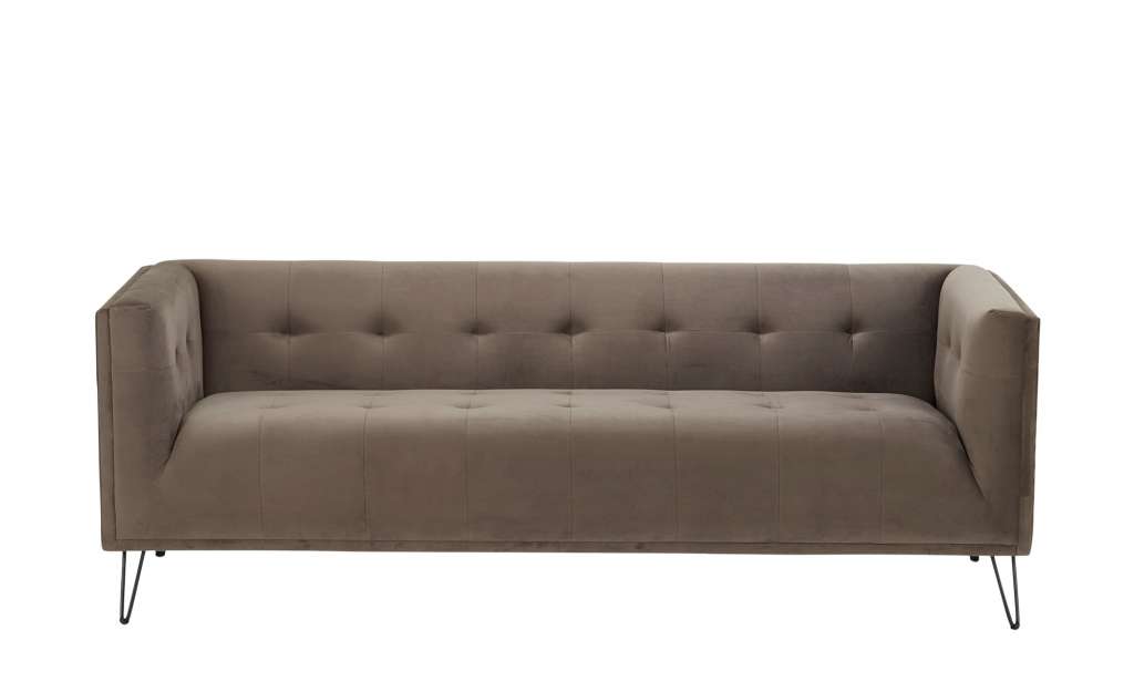 Sofa, 3-sitzig  Tara ¦ grau ¦ Maße (cm): B: 207 H: 74 T: 84 Polstermöbel > Sofas > 3-Sitzer - Höffner