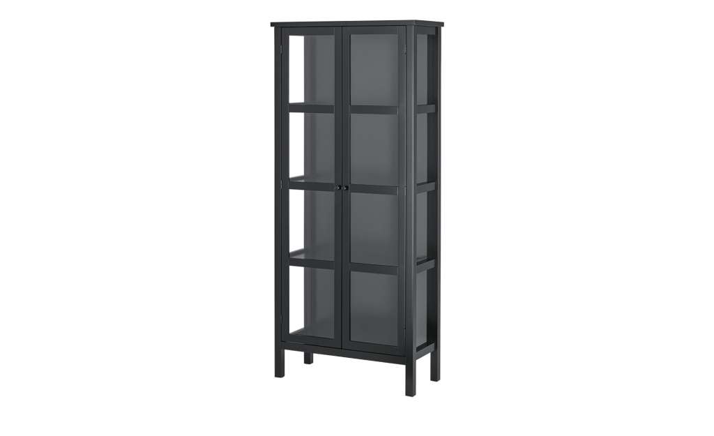 Vitrine  Agosta ¦ schwarz ¦ Maße (cm): B: 80 H: 180 T: 35,5 Kommoden & Sideboards > Vitrinen - Höffner