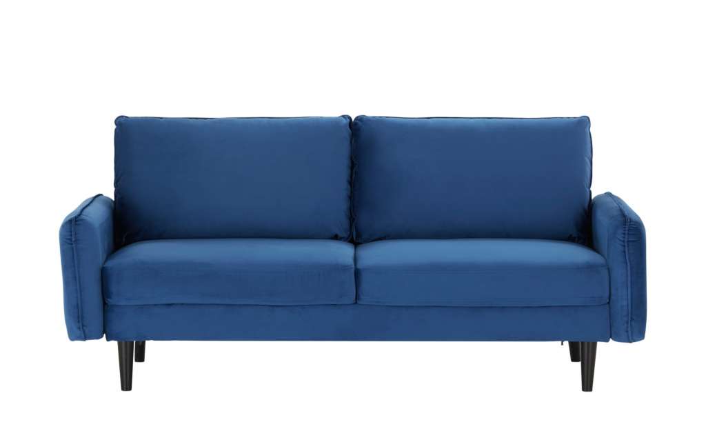 Sofa, 3-sitzig  Queenie ¦ blau ¦ Maße (cm): B: 186 H: 74,2 T: 81,5 Polstermöbel > Sofas > 3-Sitzer - Höffner