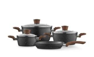 KHG Topfset, 4-teilig  Arbor ¦ schwarz ¦ Aluminium Töpfe & Pfannen & Zubehör > Topf und Pfannen-Sets - Höffner