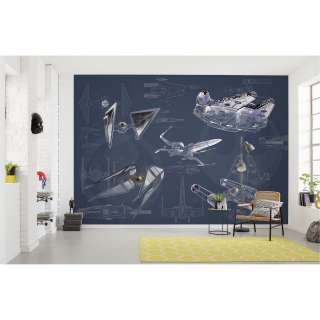home24 Fototapete Star Wars Blueprint Dark
