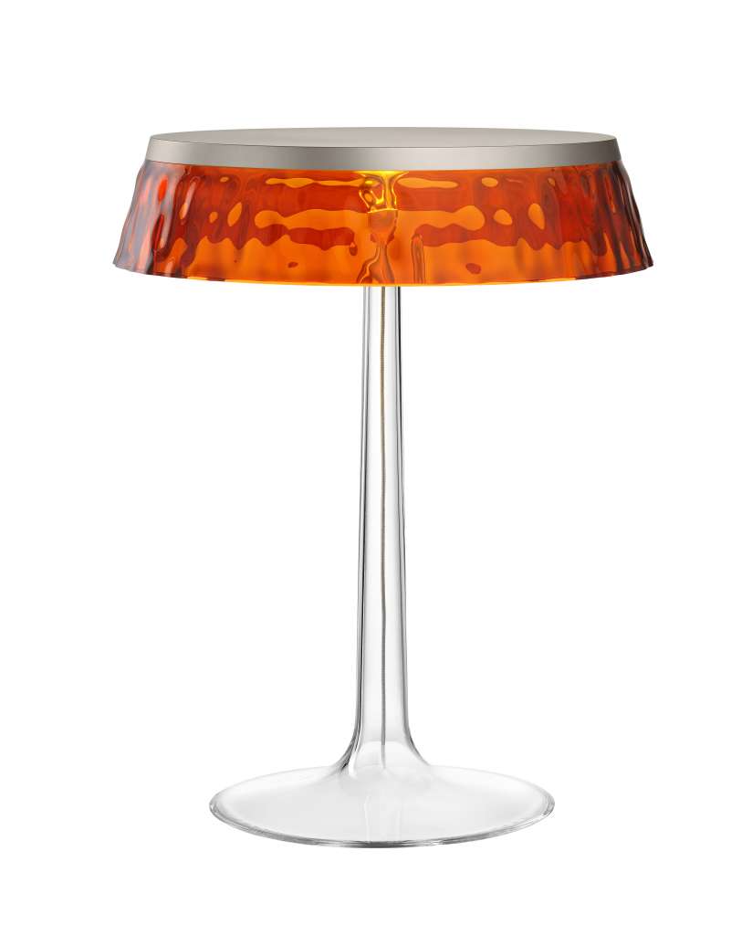 Flos - Bon Jour Tischleuchte - chrom matt - Krone bernstein - indoor