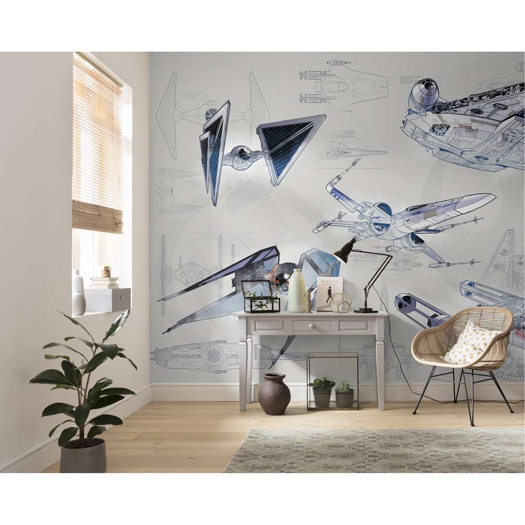 home24 Fototapete Star Wars Blueprint Light