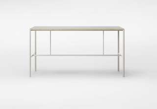 Million - Mies Stehtisch - graues Linoleum/Eiche - Gestell hellgrau - indoor