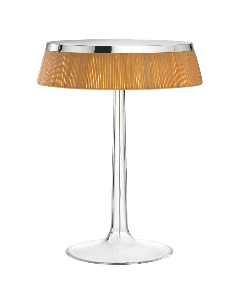 Flos - Bon Jour Tischleuchte - chrom - Krone Rattan - indoor