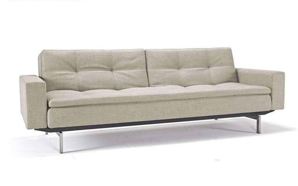 Innovation - Dublexo Sofa mit Armlehnen - Dess. 527 natur - Beine Ulme hell zylindrisch, Gestell schwarz - indoor