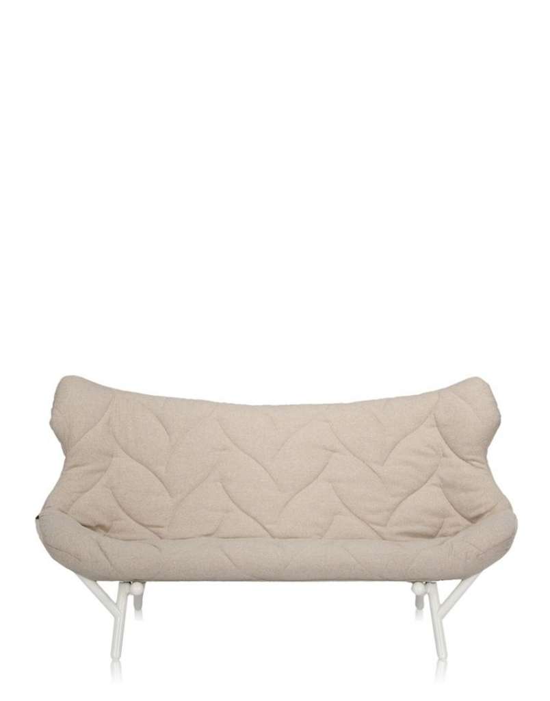 Kartell - Foliage 2-Sitzer Gestell weiß - beige - indoor