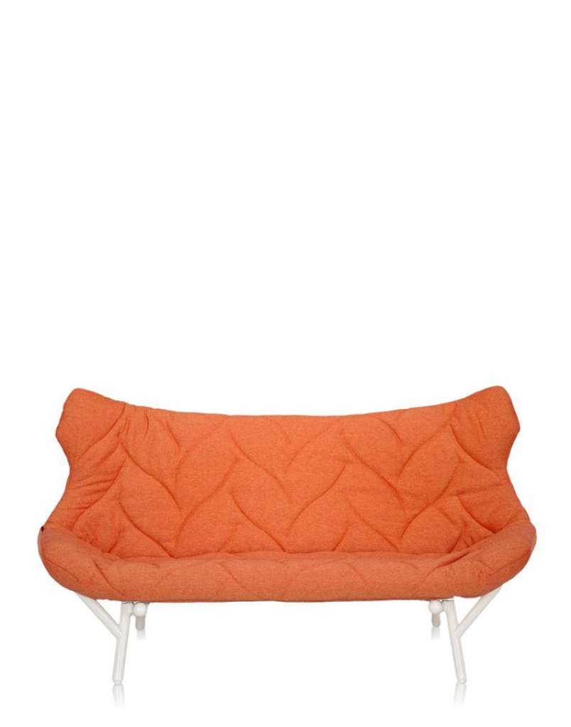 Kartell - Foliage 2-Sitzer Gestell weiß - orange - indoor