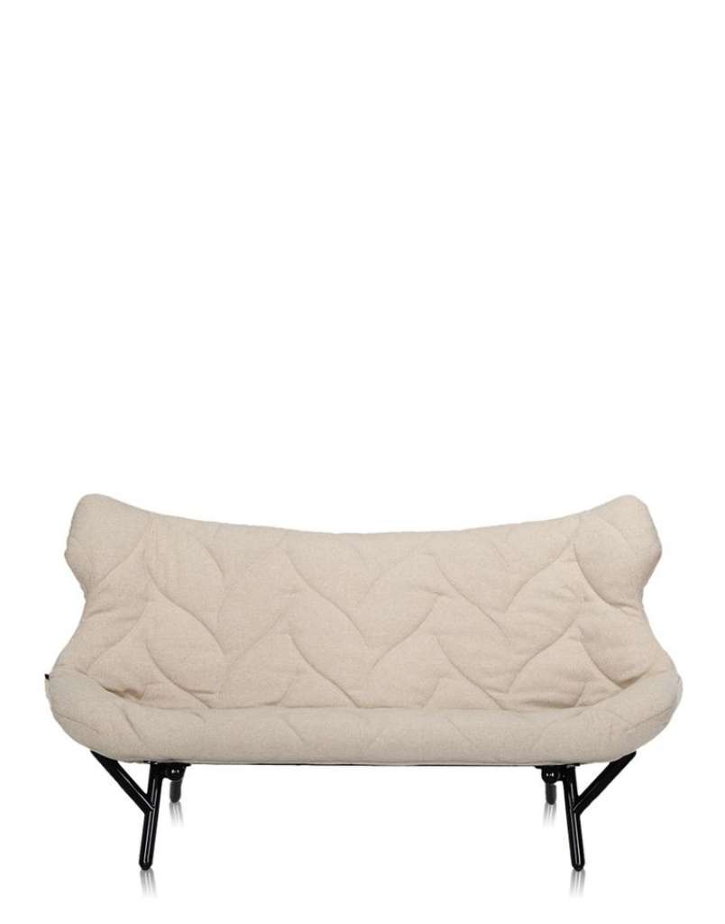 Kartell - Foliage 2-Sitzer Gestell schwarz - Trevira beige - indoor