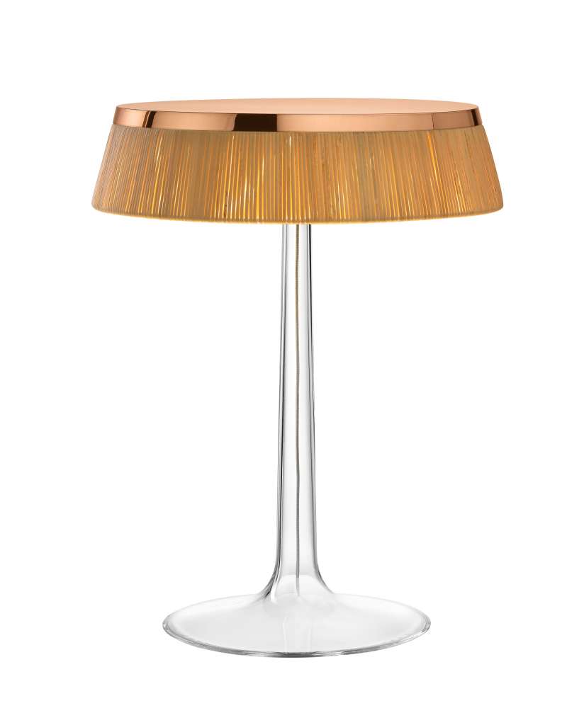 Flos - Bon Jour Tischleuchte - kupfer - Krone Rattan - indoor