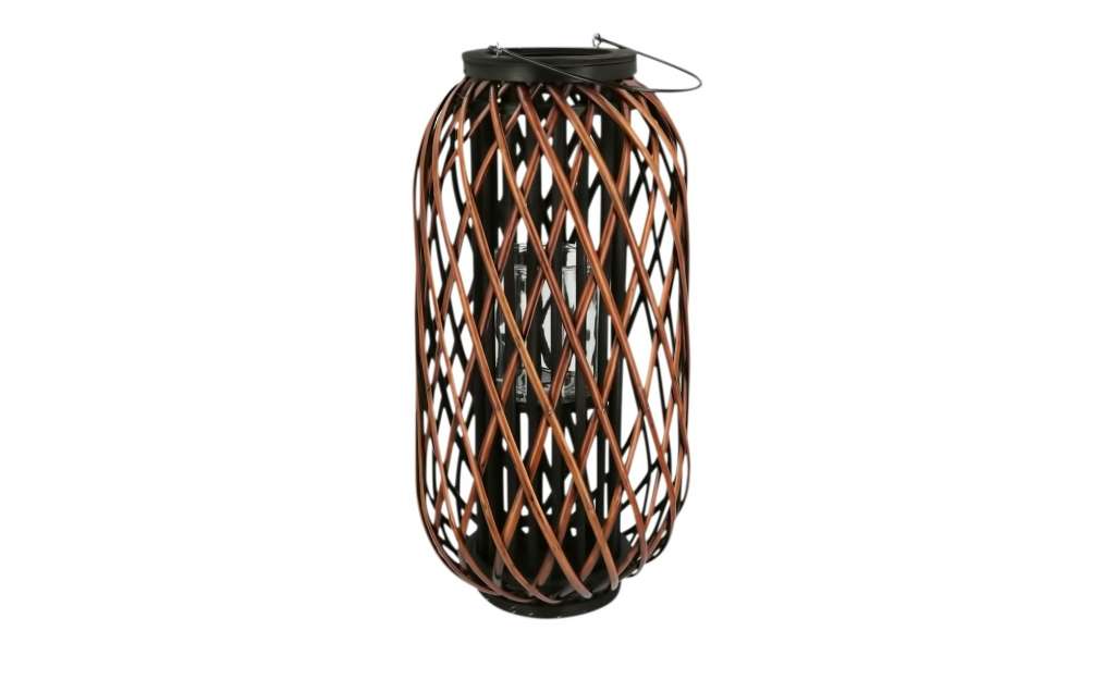 Laterne mit Glaseinsatz ¦ holzfarben ¦ Weide, Metall, Glas  ¦ Maße (cm): H: 60 Ø: 28 Dekoration > Laternen & Windlichter - Höffner