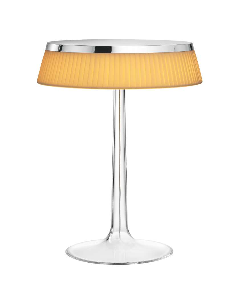 Flos - Bon Jour Tischleuchte - chrom - Krone Gewebe - indoor