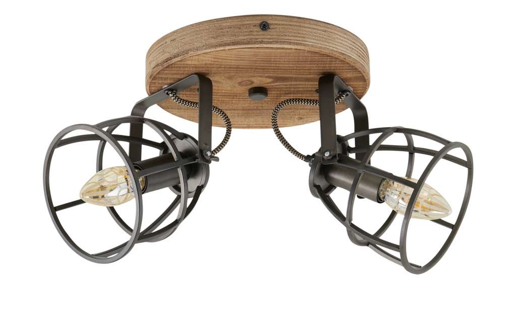 Deckenleuchte, 2-flammig, Holz/Metall ¦ holzfarben Lampen & Leuchten > Innenleuchten > Deckenleuchten - Höffner