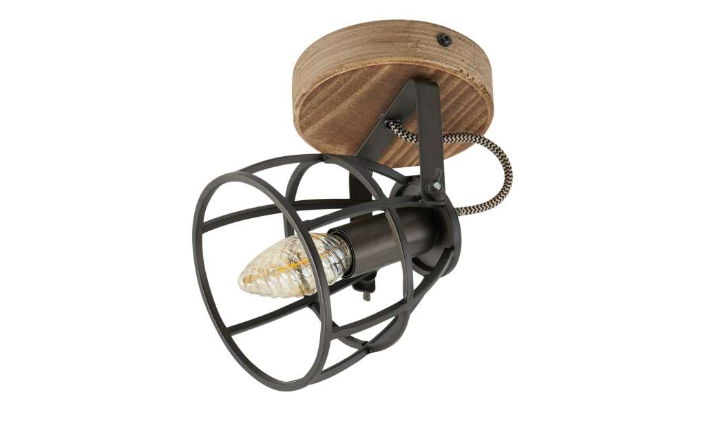 Deckenleuchte, 1-flammig, Holz/Metall ¦ schwarz Lampen & Leuchten > Innenleuchten > Deckenleuchten - Höffner