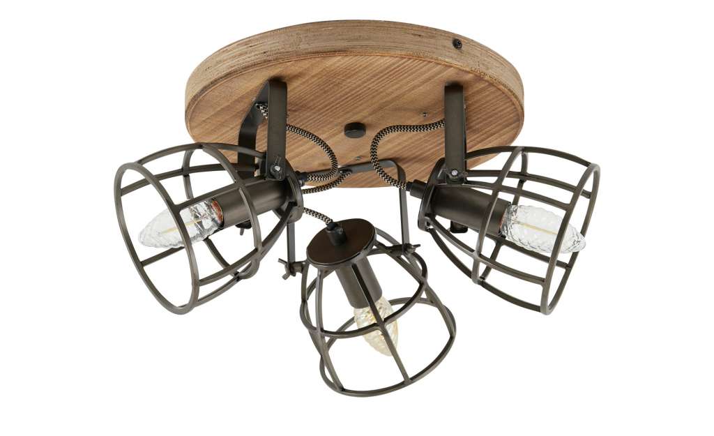 Deckenleuchte, 3-flammig, Holz/Metall ¦ holzfarben Lampen & Leuchten > Innenleuchten > Deckenleuchten - Höffner
