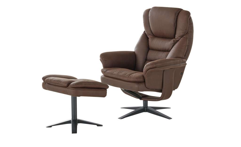 Relaxsessel mit Hocker  Henry ¦ braun ¦ Maße (cm): B: 84,5 H: 106 T: 122,5 Polstermöbel > Sessel > Fernsehsessel - Höffner