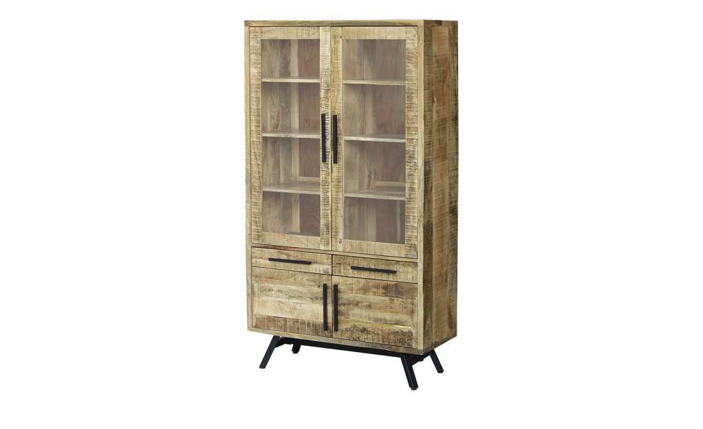 Doppelvitrine  Fullham ¦ holzfarben ¦ Maße (cm): B: 100 H: 181 T: 42 Kommoden & Sideboards > Vitrinen - Höffner