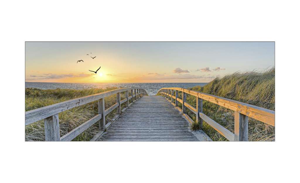 Glasbild 80x30 cm  Birds Above Lost Sea ¦ Maße (cm): B: 80 H: 30 Dekoration > Bilder & Schilder - Höffner