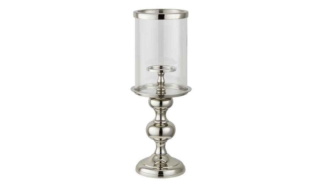 Windlicht ¦ silber ¦ Aluminum, Glas  ¦ Maße (cm): H: 38 Ø: 13 Dekoration > Laternen & Windlichter - Höffner