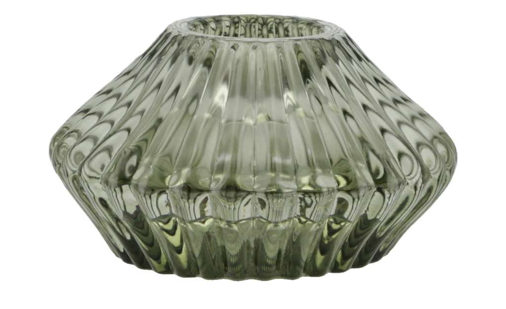 Kerzenhalter ¦ grün ¦ Glas  ¦ Maße (cm): H: 4,3 Ø: 7.8 Dekoration > Kerzen & Lichter > Kerzenständer - Höffner