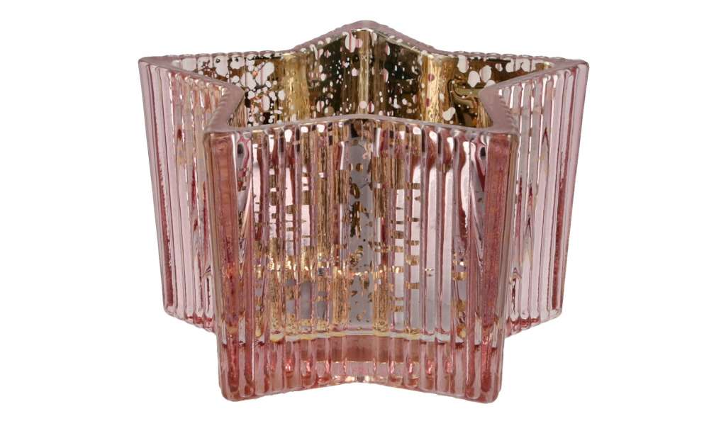 Teelichthalter  Stern ¦ rosa/pink ¦ Glas  ¦ Maße (cm): B: 11 H: 6,5 T: 11 Dekoration > Kerzen & Lichter > Kerzenständer - Höffner