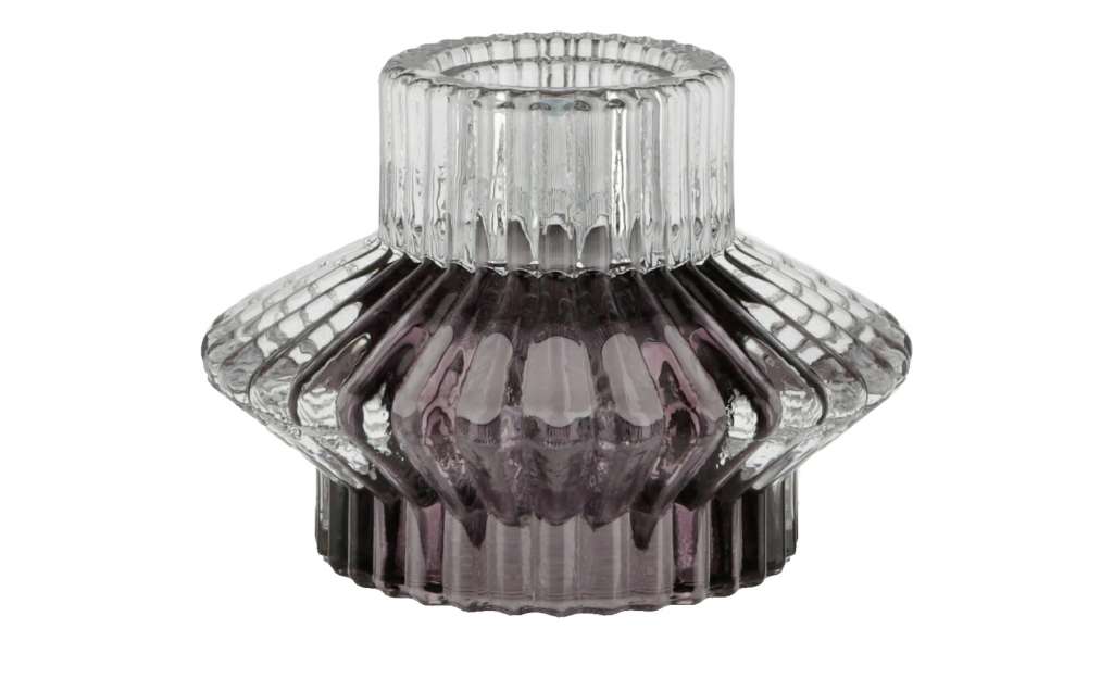 Kerzenhalter ¦ grau ¦ Glas  ¦ Maße (cm): H: 6 Ø: 7.8 Dekoration > Kerzen & Lichter > Kerzenständer - Höffner
