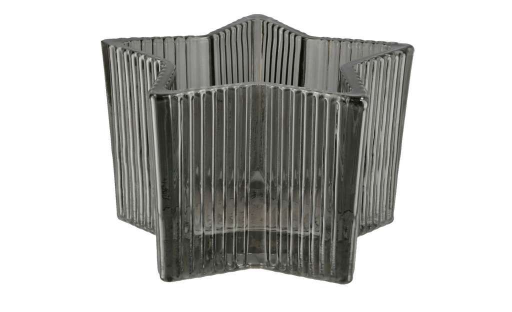Teelichthalter  Stern ¦ grau ¦ Glas  ¦ Maße (cm): B: 11 H: 6,5 T: 11 Dekoration > Kerzen & Lichter > Kerzenständer - Höffner