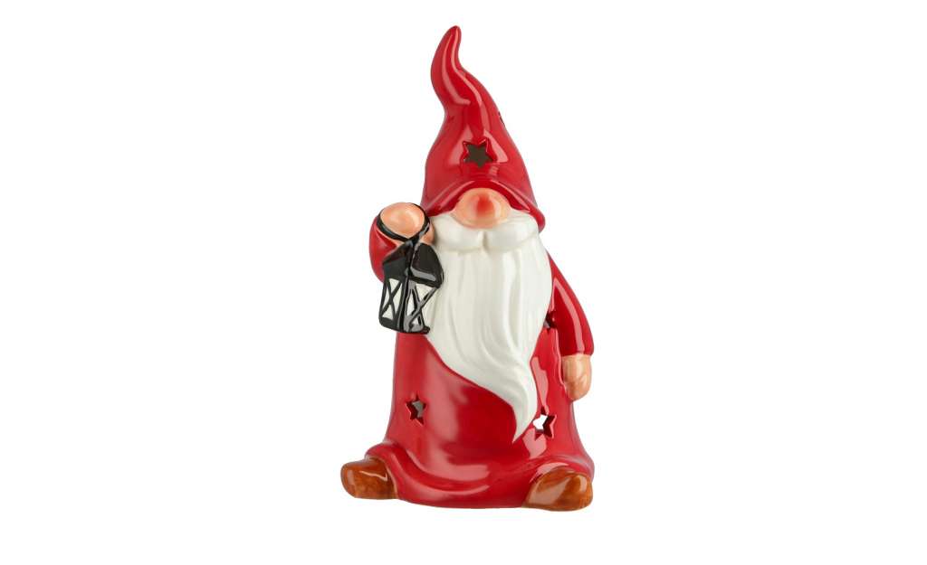 Teelichthalter  Weihnachtswichtel ¦ rot ¦ Dolomite ¦ Maße (cm): B: 9,5 H: 17,2 T: 8,6 Dekoration > Kerzen & Lichter > Kerzenständer - Höffner