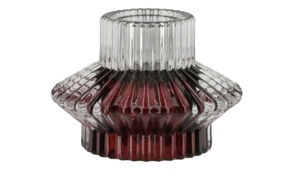 Kerzenhalter ¦ rot ¦ Glas  ¦ Maße (cm): H: 6 Ø: 7.8 Dekoration > Kerzen & Lichter > Kerzenständer - Höffner