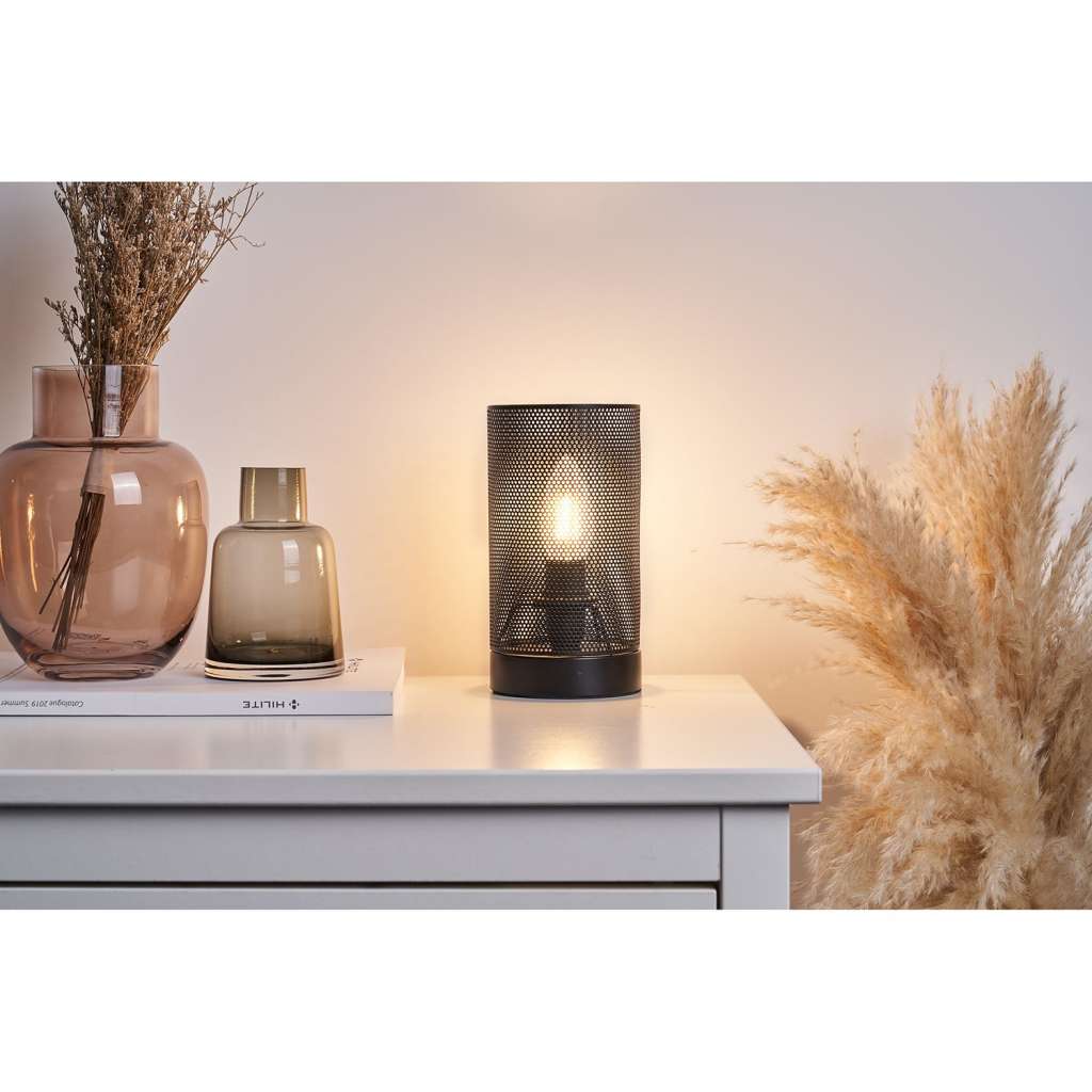 home24 Tischleuchte Black Mesh