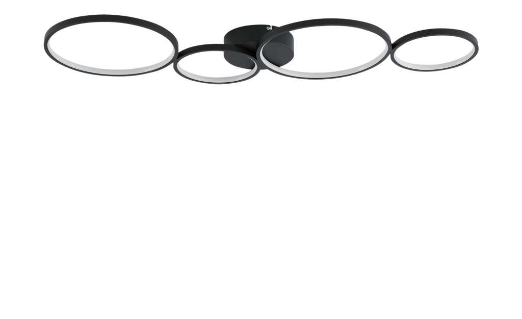 Trio LED-Deckenleuchte, schwarz `Ringe´ ¦ schwarz ¦ Maße (cm): B: 97 H: 5,5 T: 34,3 Lampen & Leuchten > Innenleuchten > Deckenleuchten - Höffner