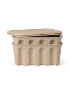 ferm LIVING - Paper Pulp Box 2er-Set - klein - braun - indoor