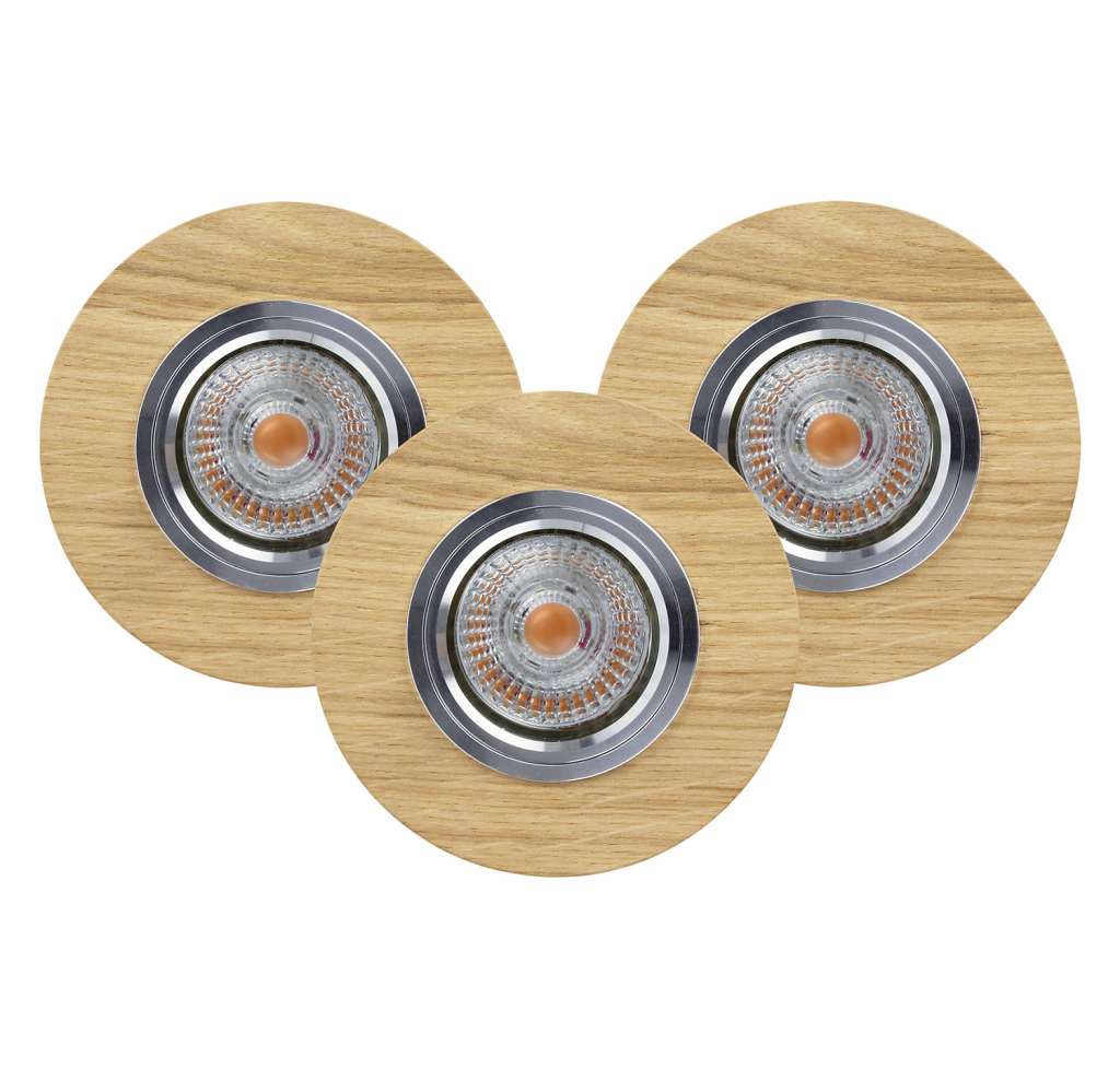 home24 LED-Deckenleuchte Vitar Wood I
