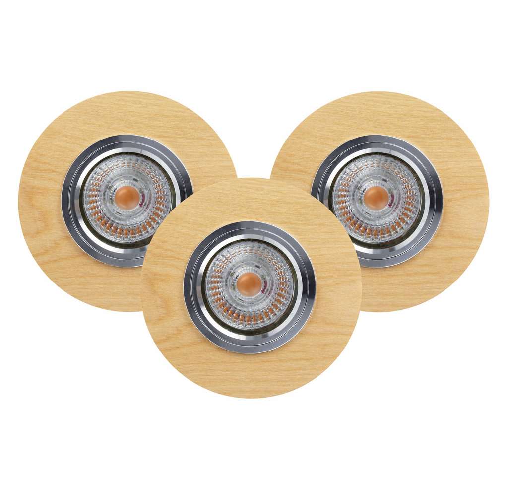 home24 LED-Deckenleuchte Vitar Wood III