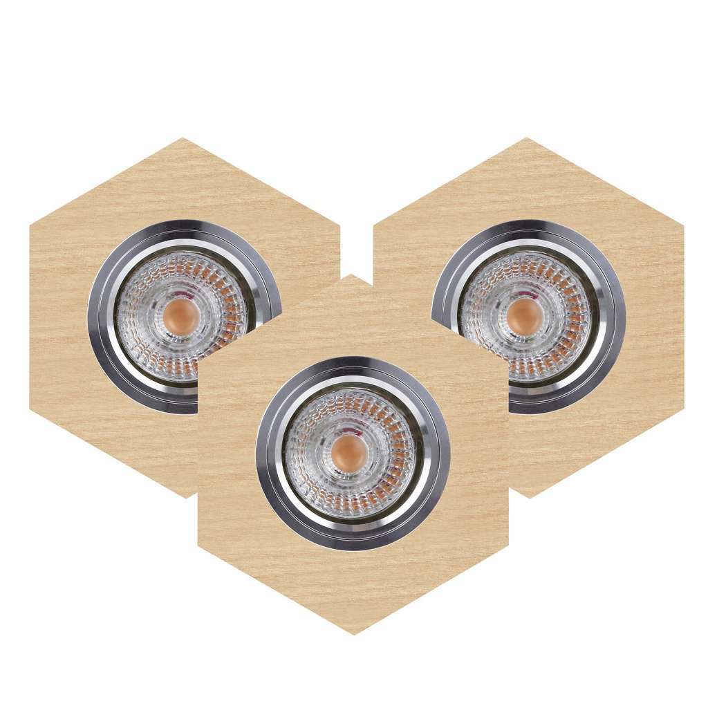 home24 LED-Deckenleuchte Vitar Wood IX