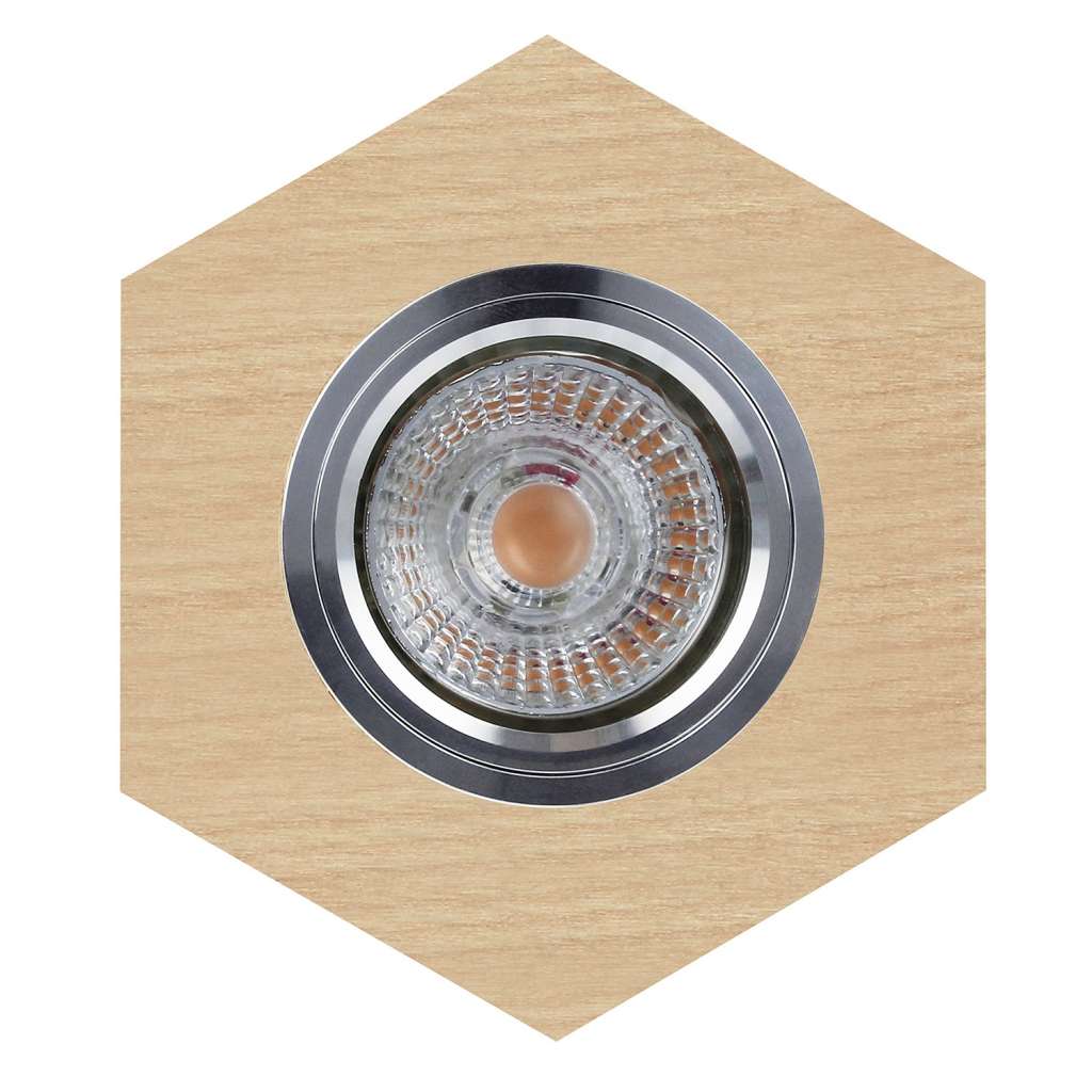 home24 LED-Deckenleuchte Vitar Wood IX
