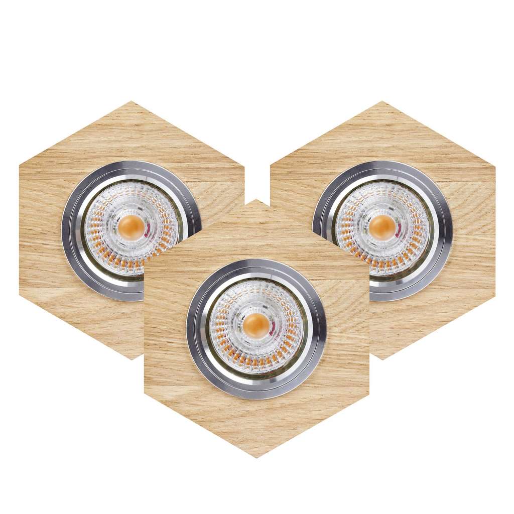 home24 LED-Deckenleuchte Vitar Wood VII