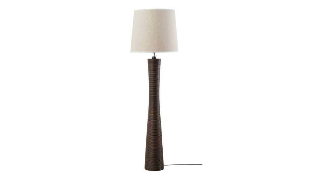 HOME STORY Stehleuchte, 1-flammig, Stoffschirm natur ¦ braun ¦ Maße (cm): H: 160 Ø: 47 Lampen & Leuchten > Innenleuchten > Stehlampen - Höffner