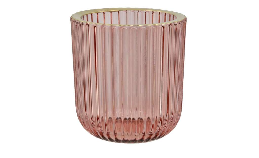Windlicht ¦ rosa/pink ¦ Glas  ¦ Maße (cm): H: 9,5 Ø: 9 Dekoration > Laternen & Windlichter - Höffner