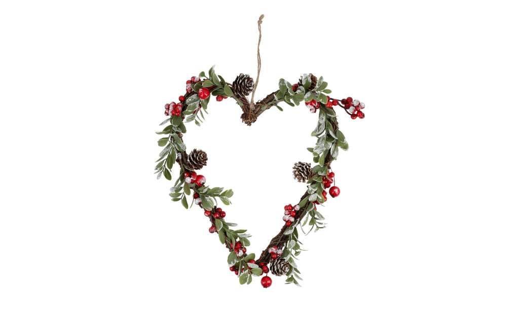 Kranz  Herz ¦ rot ¦ Naturprodukte, Kunststoff, Rattan ¦ Maße (cm): B: 24 H: 27 T: 4 Dekoration > Kunstblumen - Höffner