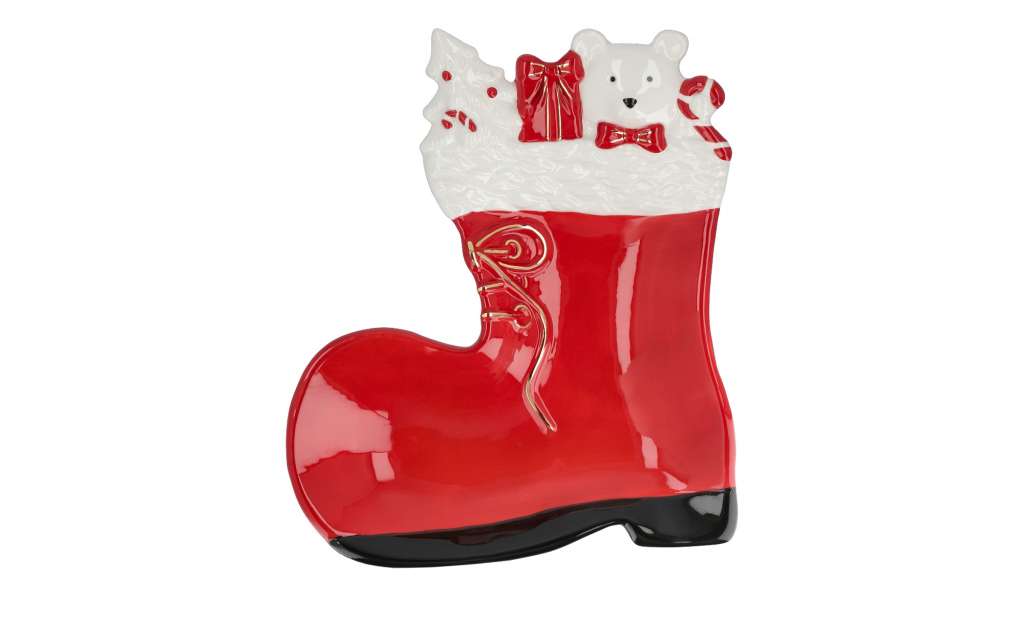 Keksteller  Nikolausstiefel ¦ rot ¦ Dolomite ¦ Maße (cm): B: 22 H: 5,3 Geschirr > Platzteller - Höffner