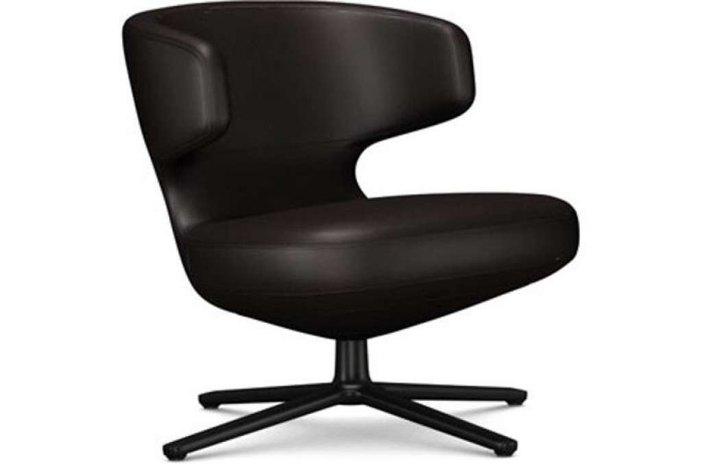 Vitra - Petit Repos Sessel - pulverbeschichtet schwarz, chocolate Leder - indoor