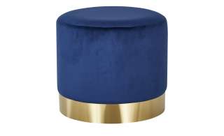 Polsterhocker  Asti ¦ blau ¦ Maße (cm): H: 40 Ø: 45 Polstermöbel > Hocker - Höffner
