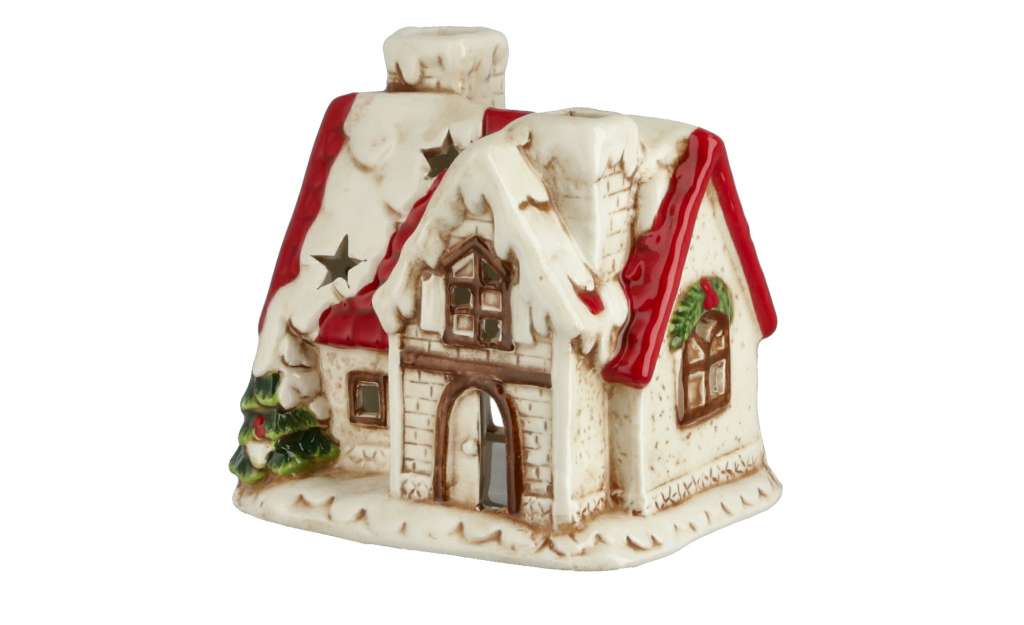 Teelichthalter Weihnachthaus ¦ weiß ¦ Keramik ¦ Maße (cm): B: 10,8 H: 10 T: 8 Dekoration > Kerzen & Lichter > Kerzenständer - Höffner