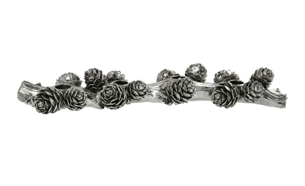 Kerzenhalter ¦ silber ¦ Polyresin (Kunstharz) ¦ Maße (cm): B: 12 H: 5,5 T: 12,5 Dekoration > Kerzen & Lichter > Kerzenständer - Höffner