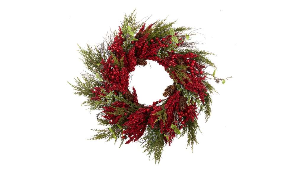 Kranz ¦ rot ¦ Naturprodukte, Kunststoff ¦ Maße (cm): H: 15 Ø: 65 Dekoration > Kunstblumen - Höffner
