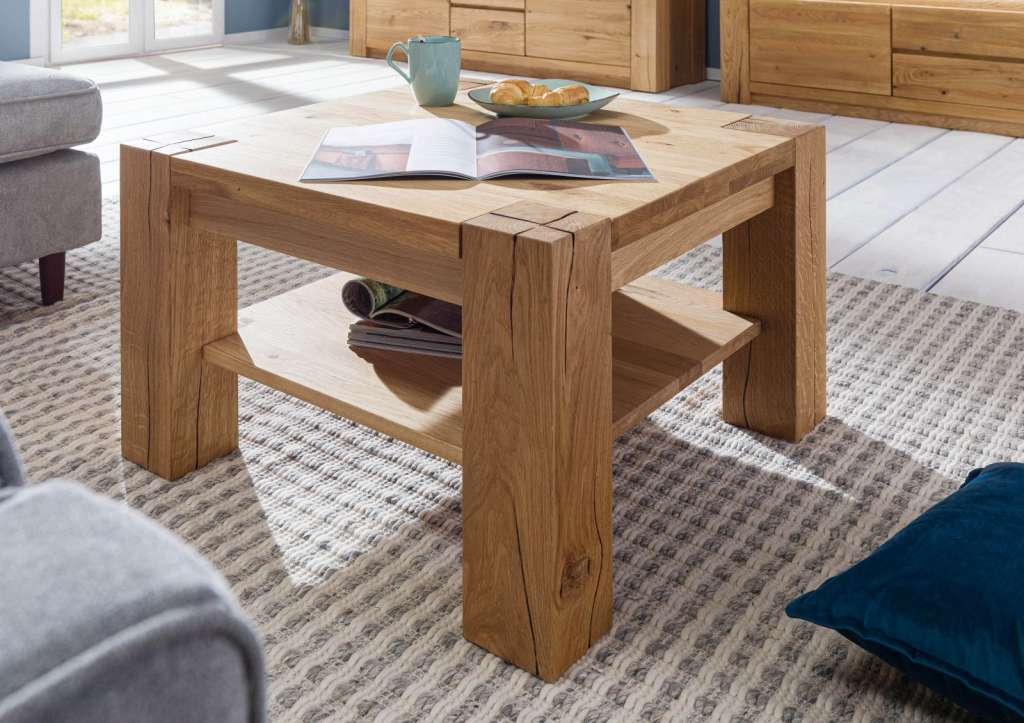 Couchtisch Wildeiche 70x70x45 natur geölt KENT #114