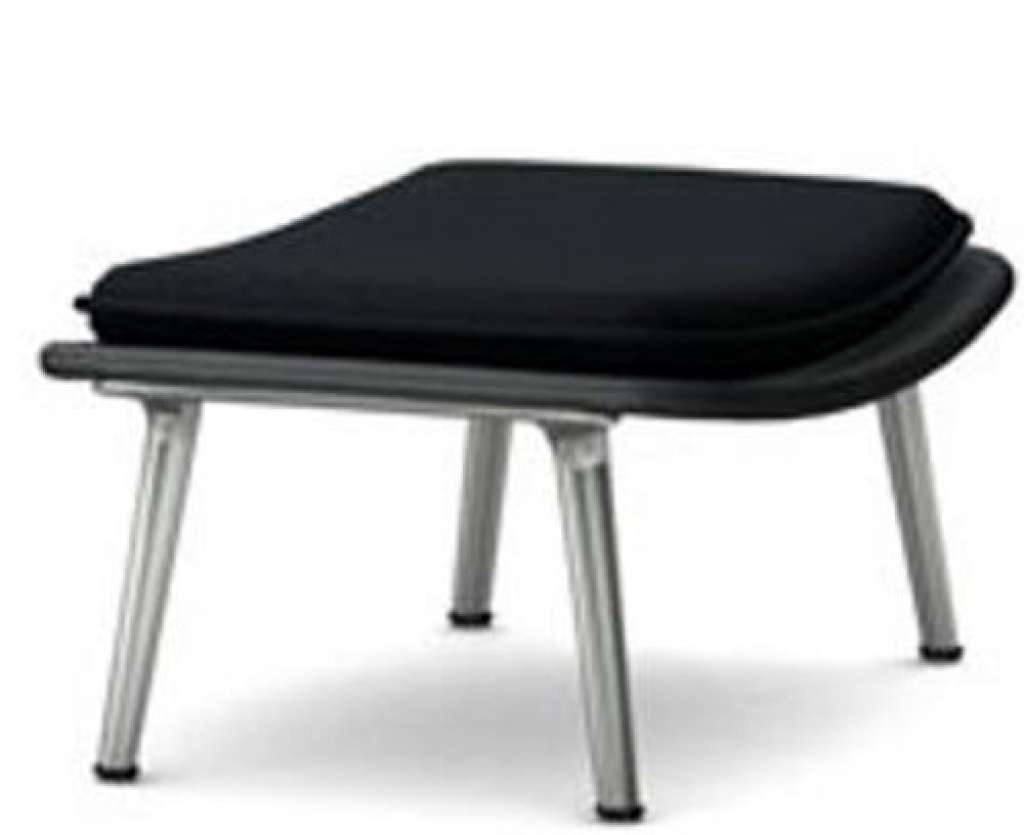 Vitra - Slow Chair Ottoman - poliert, schwarz - indoor